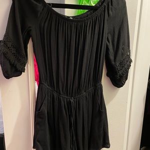 Teen black casual romper